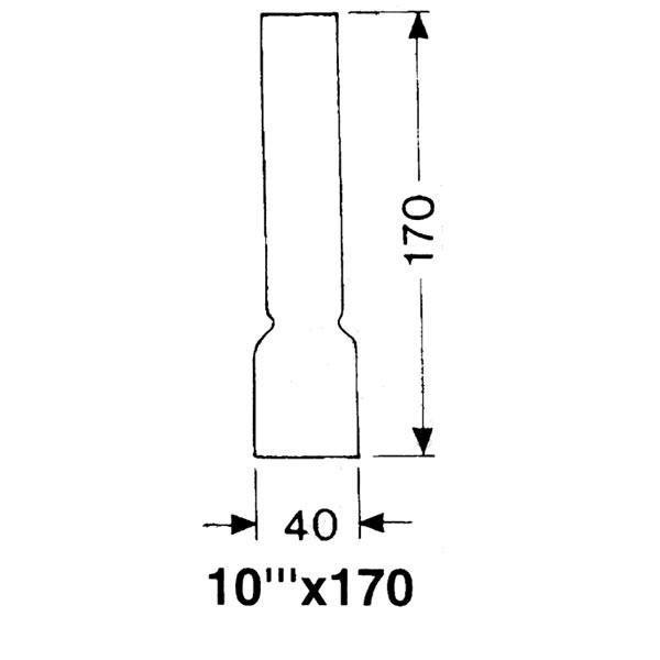 DHR, Lampeglass 10''' x 170mm, Ø 40mm