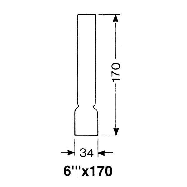 DHR, Lampeglass 6''' x 170 mm, Høyde: 170 mm, Ø: 34,0 mm