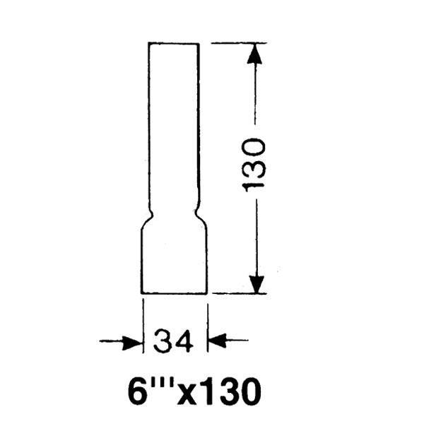 DHR, Lampeglass 6''' x 130mm, Ø 34,0mm