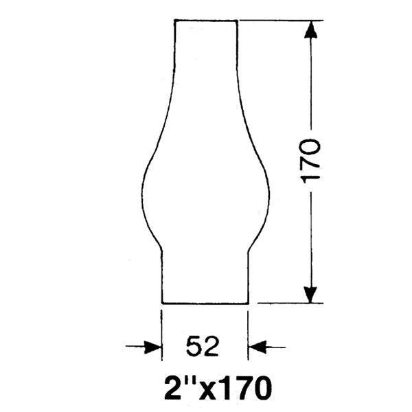 DHR, Lampeglass 2''' x 170mm, Ø 52mm